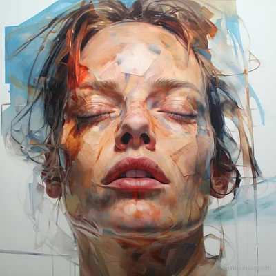 Painting portrait by Jenny Saville. lisa simpson
