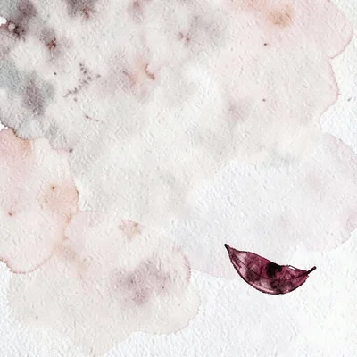 A solitary drifting petal floats at the lower-right in burgundy against pale ros