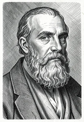 Philosopher portrait cross-hatched