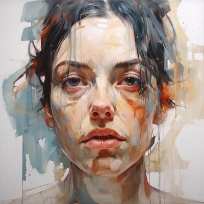 Painting portrait by Jenny Saville. arfgan girl