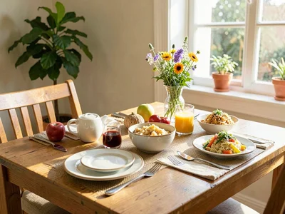 Morning breakfast table