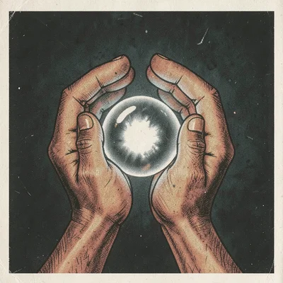 Two hands cupped together holding a small glowing orb