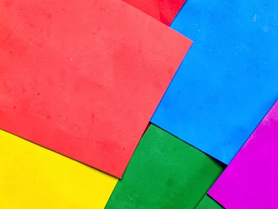 Colored paper arrangement deliberate