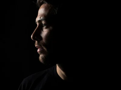 Portrait with side light only