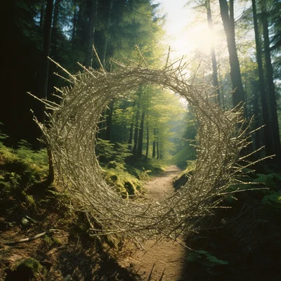 Land Art Photo by Andy Goldsworthy Barbed wire woven