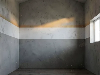 Clerestory Light Band on Plaster Wall