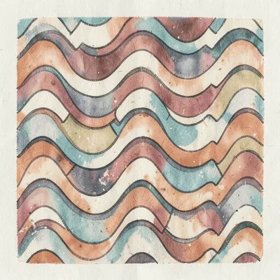 Rooftile pattern viewed straight on, repeating curved forms