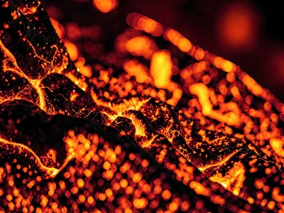 Ember texture at macro showing structure