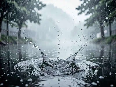 Morning mist condensing into drops