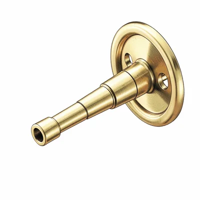 Single brass spigot tap with tapered nozzle and round turning wheel, no water fl