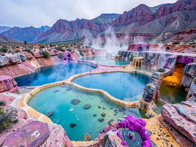 Thermal area overview showing multiple pools
