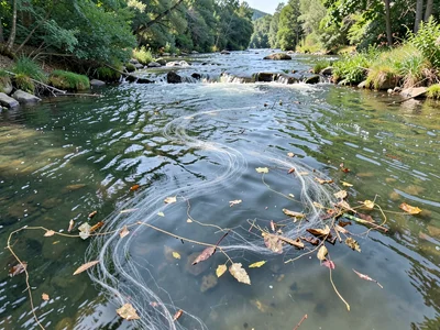 Floating debris tracing current invisible