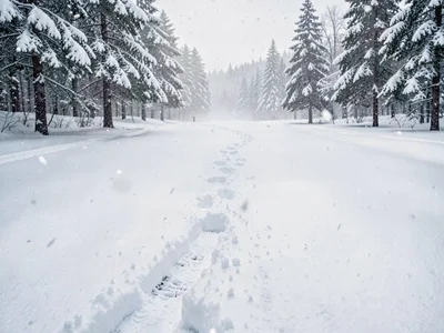 Footprints appearing in fresh dust, first marks in new white
