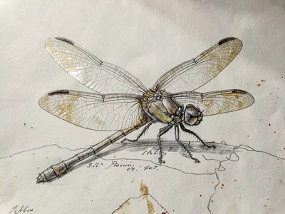 Dragonfly with transparent wings