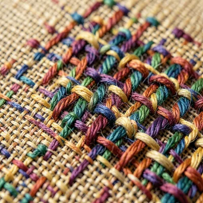 Linen plain weave macro, slightly uneven handspun yarns creating characteristic 