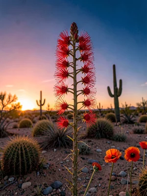 Ocotillo Scarlet Bloom Backlit