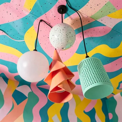 Memphis Geometric Pendant Lamp Cluster