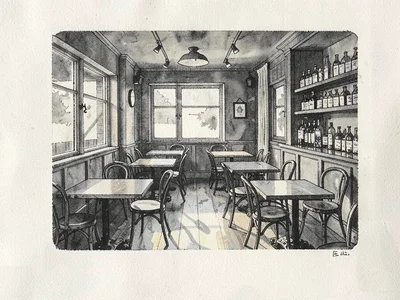Empty cafe afternoon