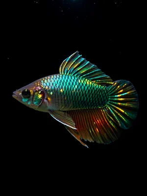 Betta Iridescent Scale Close-Up