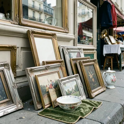 Mixed Frames Stacked on Ground