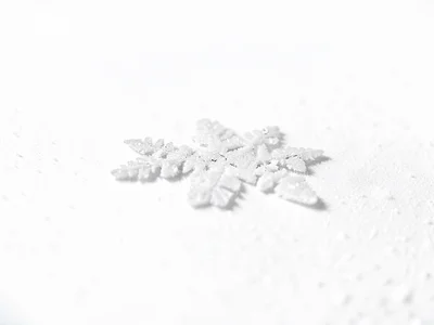 Snowflake on surface macro detail