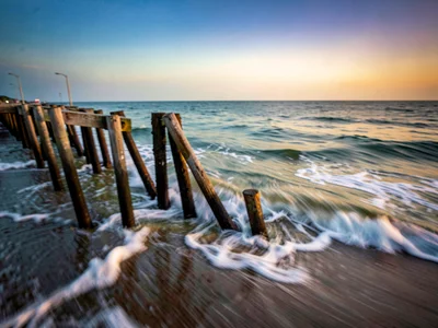 Water movement around pier pilings