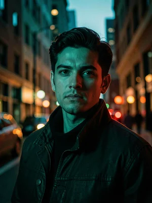 Portrait in urban environment