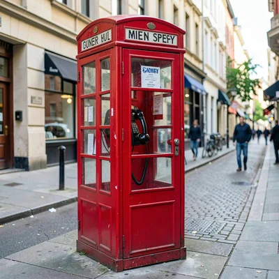 Telephone booth red