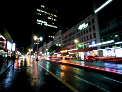 Urban lights abstract through movement