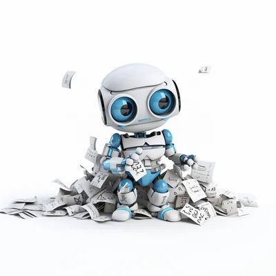 3D plastilina ai chatbot dissasembled on clean white