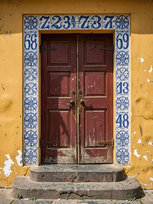 Numbered Doorway Mango Wall
