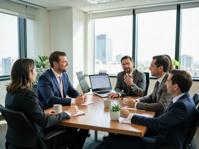 Office meeting mid-discussion