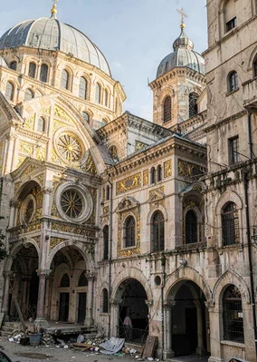 Mediterranean hard light on Beirut's wounded elegance, restored Armenian church 
