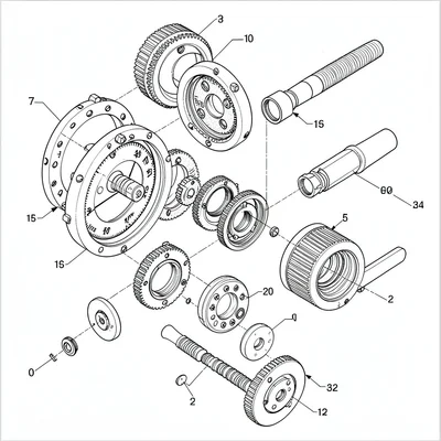Combination lock exploded view