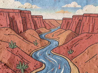 Red rock canyon with river