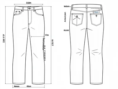 Trousers flat fly pockets