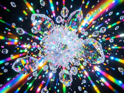Crystal cluster creating chaotic spectral scatter
