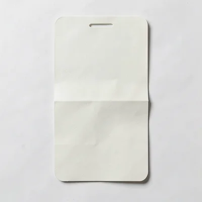 Single sheet of ivory paper folded into a precise mock phone-screen rectangle, h