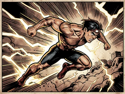 Speedster with lightning trails