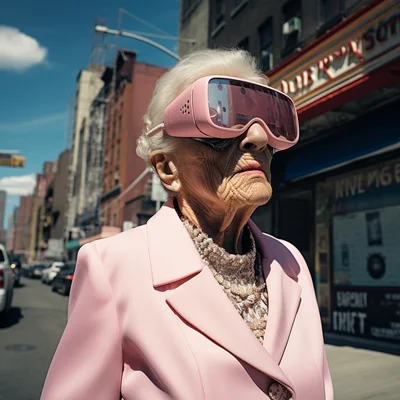 Color Street photo in the style of Vivian Maier An el