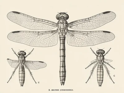Dragonfly wing venation specimen
