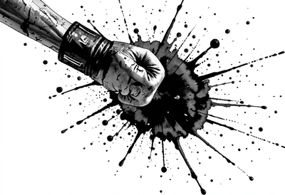 Boxing punch splatter