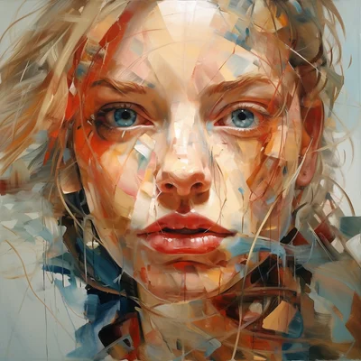 Painting portrait by Jenny Saville. barbie