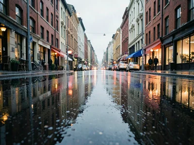 Rain street reflections