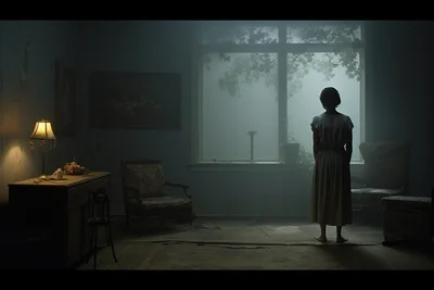 Gregory Crewdson surreal interior scene. love and dea