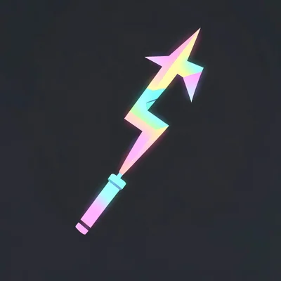 Flat geometric ability icon of a crackling lightning whip on dark frame, vivid p