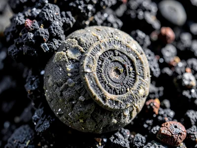 Accretionary lapilli showing concentric structure