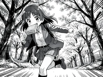 Late for school with toast