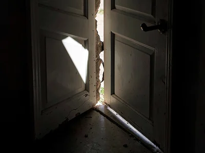 Crack of light under door