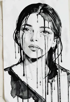 Woman tears drip